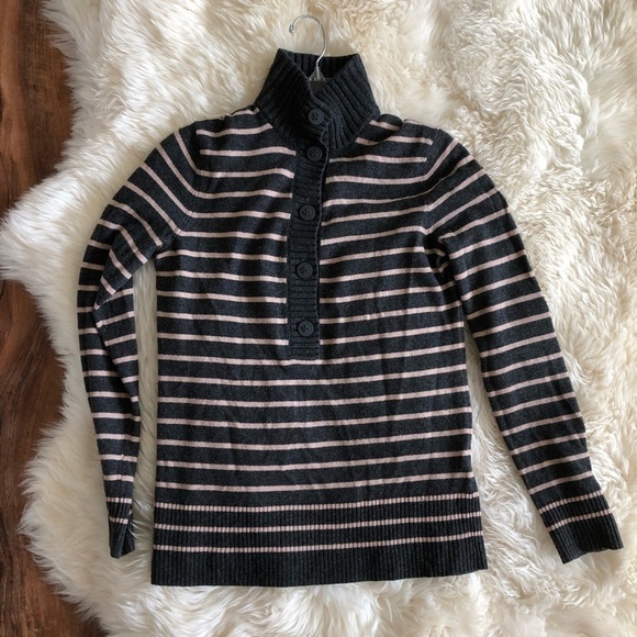 Tory Burch Stripe Wool Cashmere Button Sweater XS - Picture 8 of 9